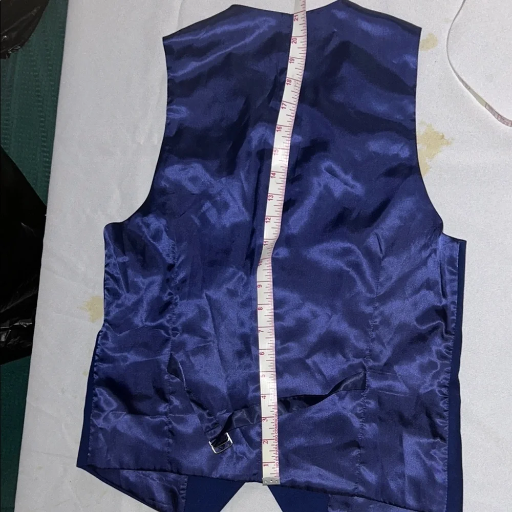 Navy Blue High-Waisted Dress Pants with Tapered Fit